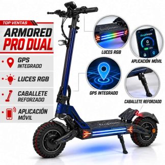 Ecoxtrem Armored Dual PRO Long Range – DGT Homologado 2026 (AZUL) [NUEVO MODELO 24AH]